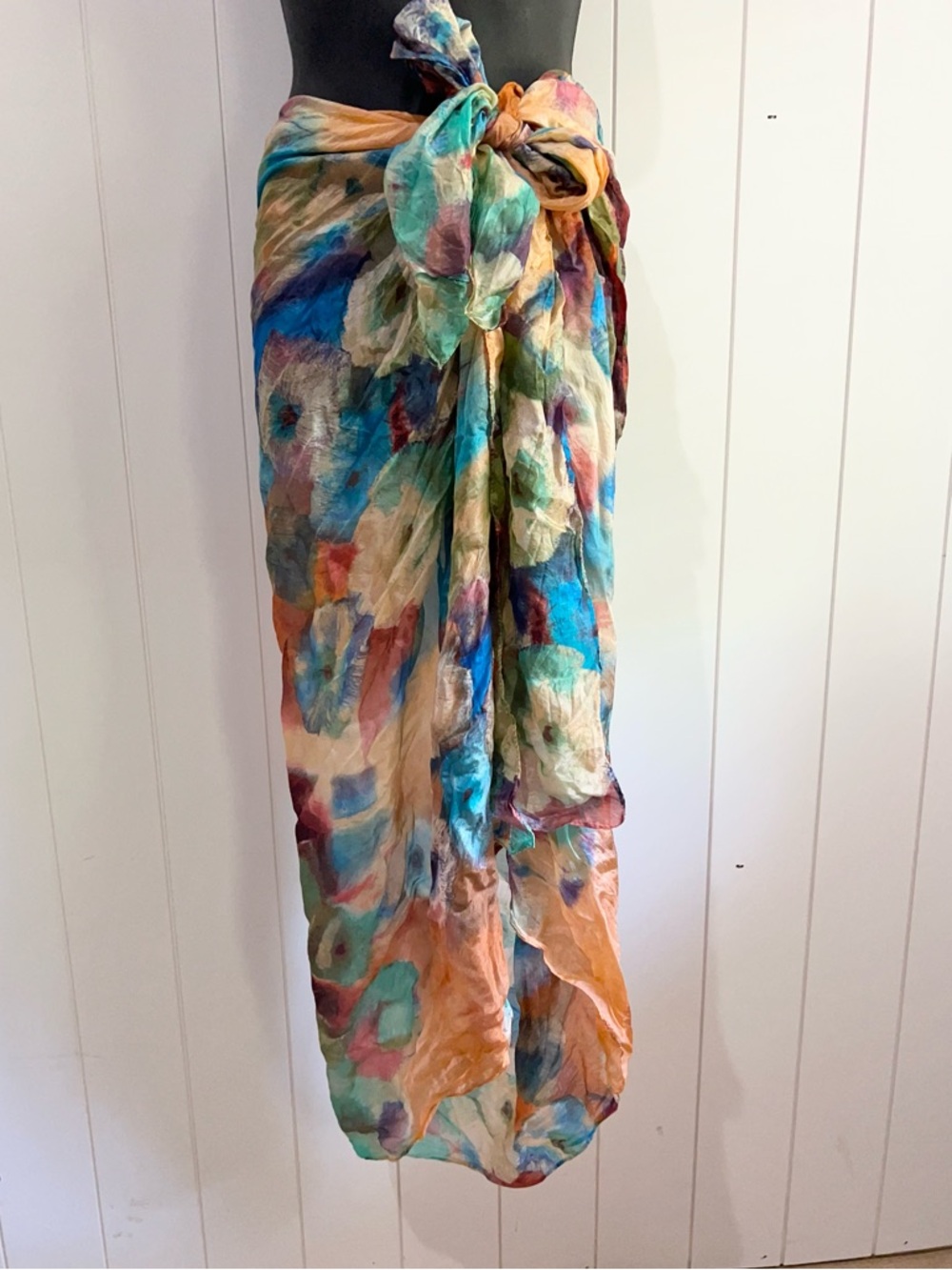 Swim Coverup up Large Scarf tye dye  multicolored